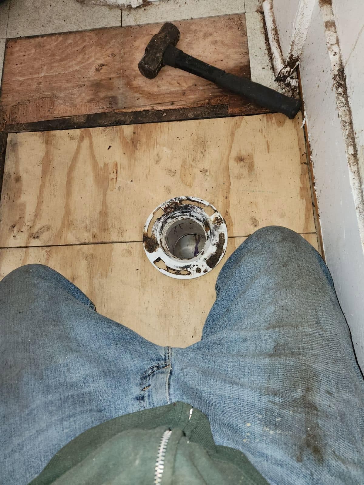 Toilet flange repair completed by Newman's Plumbing in Western Branch, Chesapeake, VA